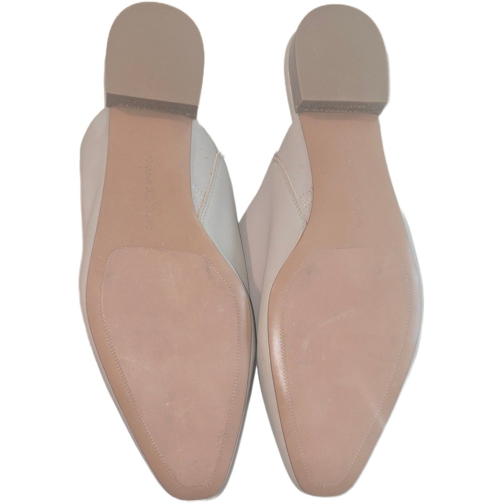 Banana Republic Womens Leather Pointed Toe Mules Cream Beige Flats Size 8.5 M - Picture 2 of 5